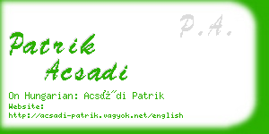 patrik acsadi business card